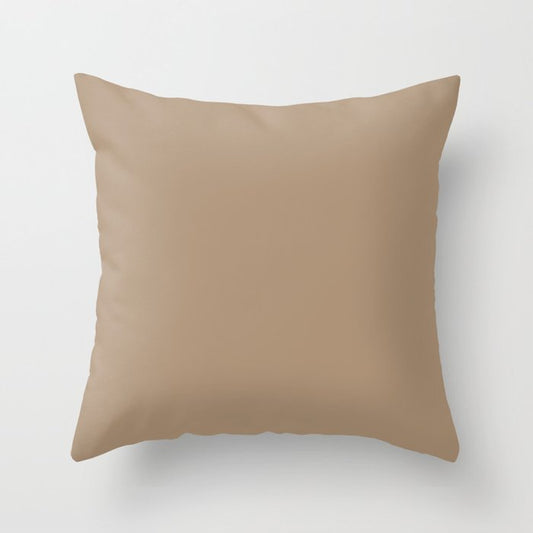 Barren Sand Solid Color - Accent Shade - Matches Sherwin Williams Craftsman Brown SW 2835 Throw Pillow