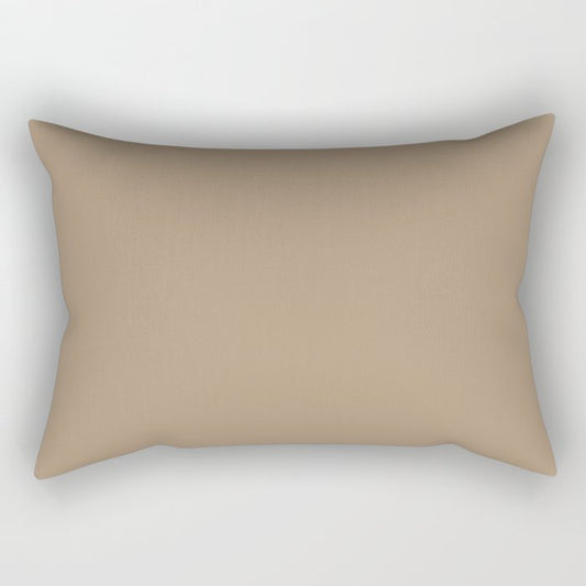 Barren Sand Solid Color - Accent Shade - Matches Sherwin Williams Craftsman Brown SW 2835 Rectangular Pillow
