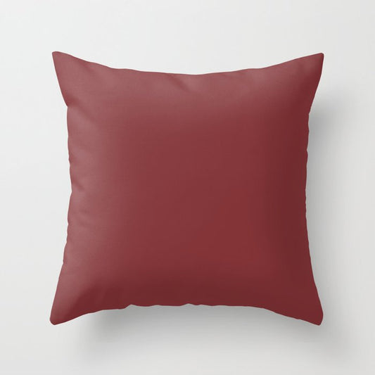 Be Mine Deep Red Solid Color Accent Shade / Hue Matches Sherwin Williams Stolen Kiss SW 7586 Throw Pillow