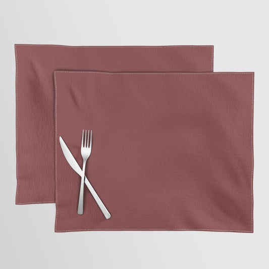 Be Mine Deep Red Solid Color Accent Shade / Hue Matches Sherwin Williams Stolen Kiss SW 7586 Placemat