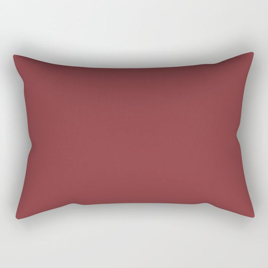 Be Mine Deep Red Solid Color Accent Shade / Hue Matches Sherwin Williams Stolen Kiss SW 7586 Rectangular Pillow