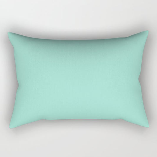 Beach Glass Green-Blue Solid Color PANTONE 13-5412 2022 Summer Trending Shade - Hue - Colour Rectangular Pillow