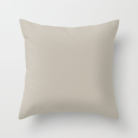 Beachy Almond Greige Gray - Grey Solid Color Pairs Rocky Road PPG1000-2 Throw Pillow