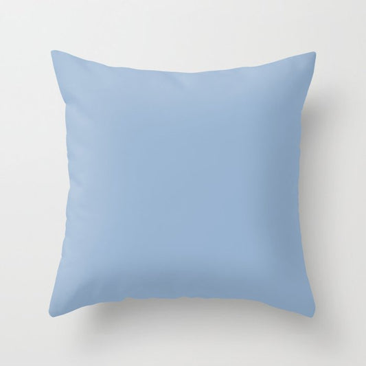 Beatific Pastel Blue Solid Color Pairs Sherwin Williams Celestial SW 6808 Throw Pillow