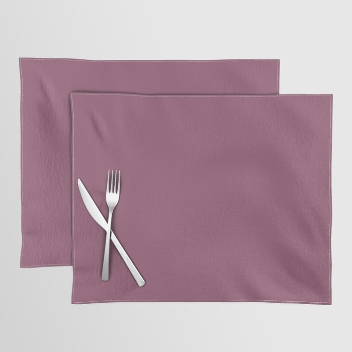 Beckoning Dark Pastel Purple - Pink Solid Color Pairs To Sherwin Williams Grandeur Plum SW 6565 Placemat