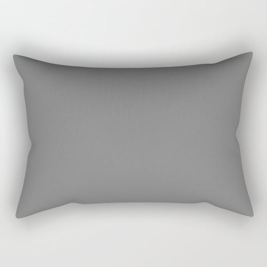 Before the Storm Grey Solid Color Accent Shade Matches Sherwin Williams Westchester Gray SW 2849 Rectangular Pillow