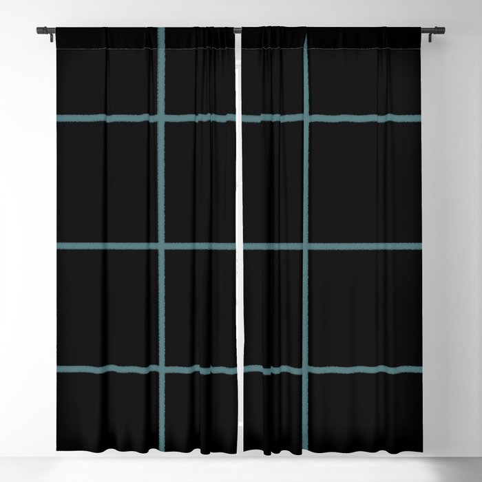 Black Dark Aqua Sponge Paint Thin Check Pattern 2023 Color of the Year Vining Ivy PPG1148-6 Blackout Curtain