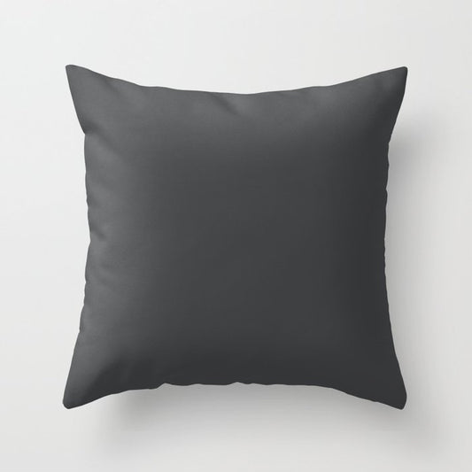 Black Solid Color Pairs Dulux 2023 Trending Shade Domino SG6G8 Throw Pillow