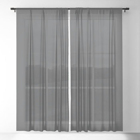 Black Solid Color Pairs Dulux 2023 Trending Shade Domino SG6G8 Sheer Curtain