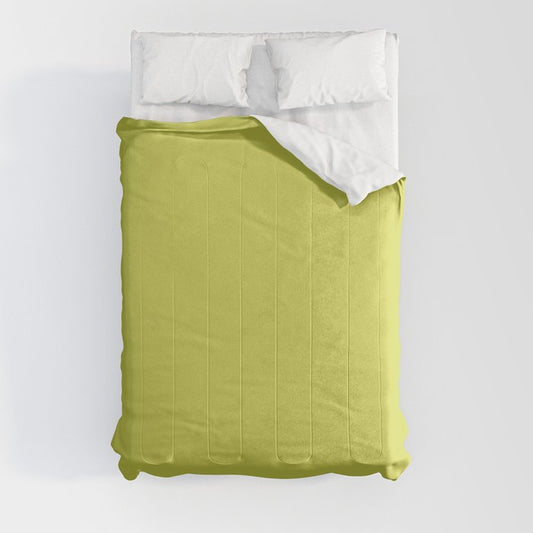 Bright Green Solid Color Pairs 2023 Trending Hue Dunn-Edwards Limelight DE5516 - Liberated Nomads Collection Comforter