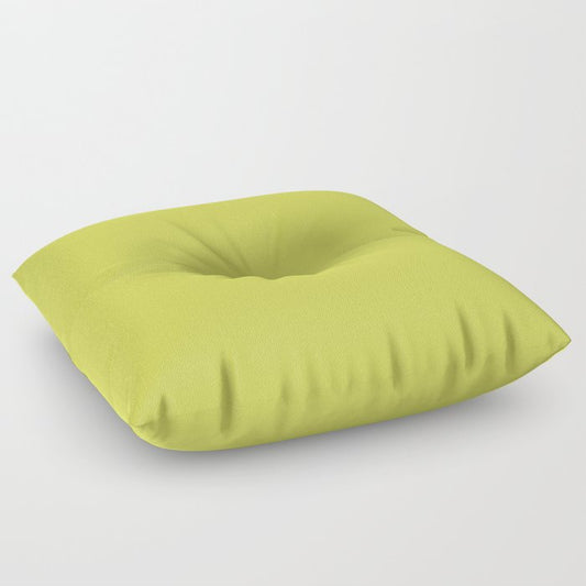 Bright Green Solid Color Pairs 2023 Trending Hue Dunn-Edwards Limelight DE5516 - Liberated Nomads Collection Floor Pillow