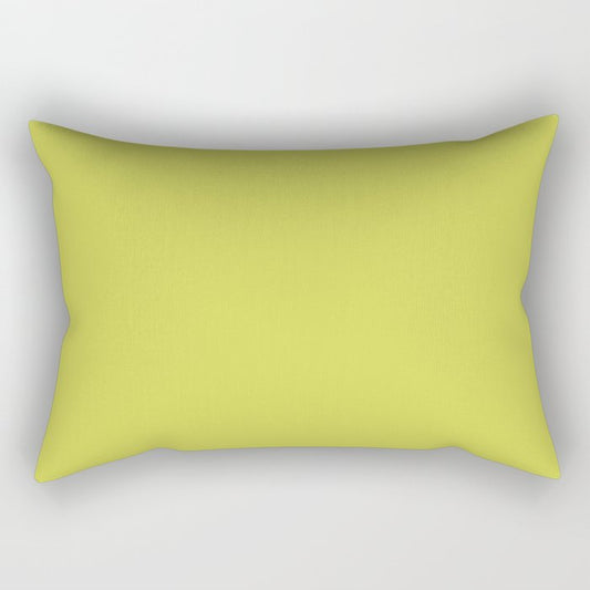 Bright Green Solid Color Pairs 2023 Trending Hue Dunn-Edwards Limelight DE5516 - Liberated Nomads Collection Rectangle Pillow