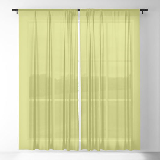 Bright Green Solid Color Pairs 2023 Trending Hue Dunn-Edwards Limelight DE5516 - Liberated Nomads Collection Sheer Curtains