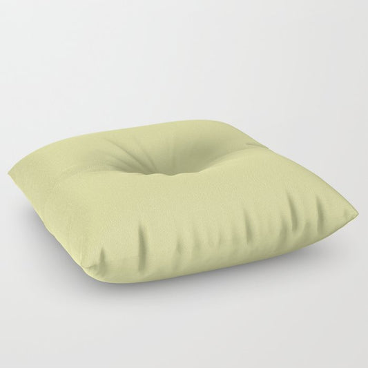 Bright Pastel Green Yellow - Lime Solid Color Parable to Pantone Faded Jade 20-0043 Floor Pillow