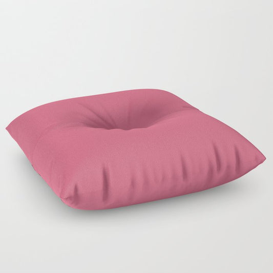 Bright Pink Solid Color Pantone Fruit Dove 17-1926 Accent to Color of the Year 2021 Floor Pillow