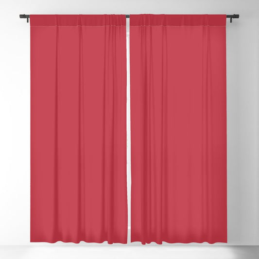 Bright Red Solid Color Dunn & Edwards 2023 Trending Color Striking Red DEA103 Life in Poetry Collection Blackout Curtains