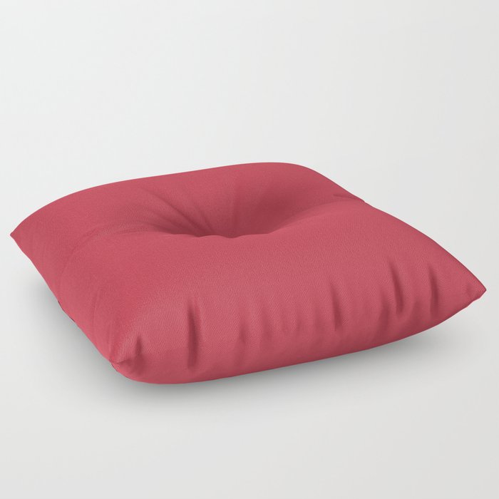 Bright Red Solid Color Dunn & Edwards 2023 Trending Color Striking Red DEA103 Life in Poetry Collection Floor Pillow