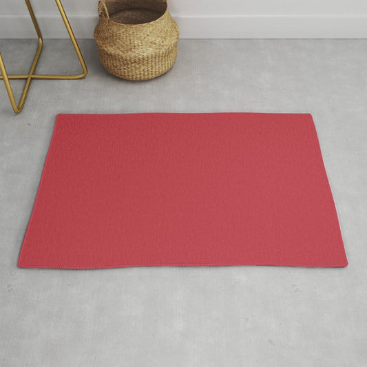 Bright Red Solid Color Dunn & Edwards 2023 Trending Color Striking Red DEA103 Life in Poetry Collection Throw & Area Rugs