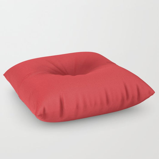 Bright Red Solid Color 2022 Spring/Summer Trending Hue Coloro Real Red 012-41-36 Floor Pillow