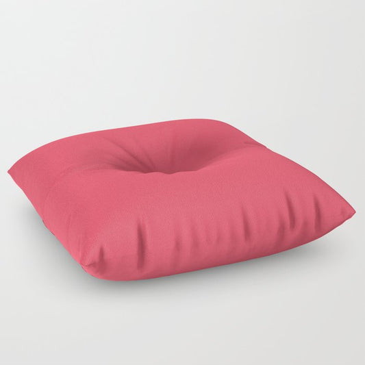 Bright Red Solid Color - Patternless Pairs Pantone 2022 Popular Shade Paradise Pink 17-1755 Floor Pillow