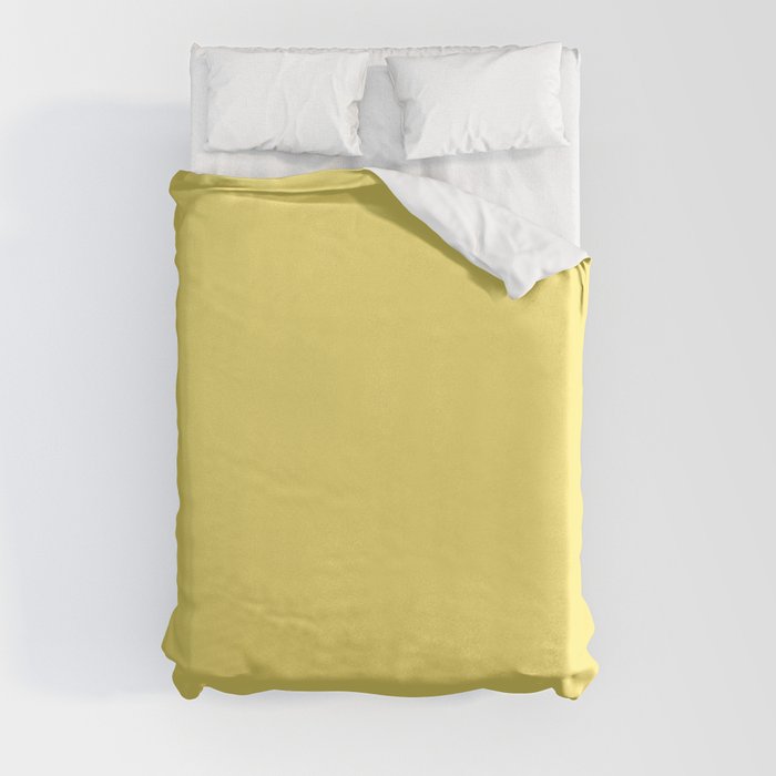 Bright Yellow Solid Color Dunn & Edwards 2023 Trending Color Dandelion DE5417 Life in Poetry Collection Duvet