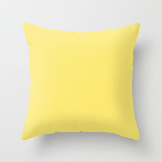 Bright Yellow Solid Color Dunn & Edwards 2023 Trending Color Dandelion DE5417 Life in Poetry Collection Throw Pillow