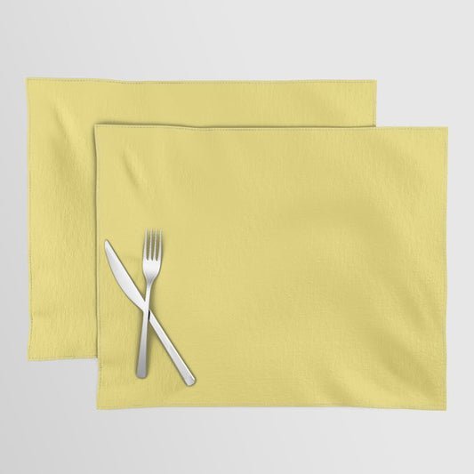 Bright Yellow Solid Color Dunn & Edwards 2023 Trending Color Dandelion DE5417 Life in Poetry Collection Placemat Sets