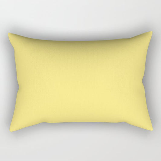 Bright Yellow Solid Color Dunn & Edwards 2023 Trending Color Dandelion DE5417 Life in Poetry Collection Rectangle Pillow
