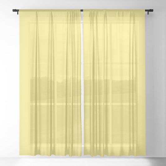 Bright Yellow Solid Color Dunn & Edwards 2023 Trending Color Dandelion DE5417 Life in Poetry Collection Sheer Curtains