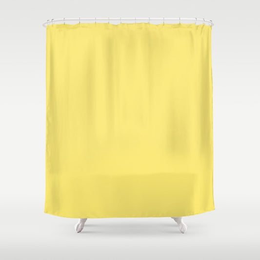 Bright Yellow Solid Color Dunn & Edwards 2023 Trending Color Dandelion DE5417 Life in Poetry Collection Shower Curtain