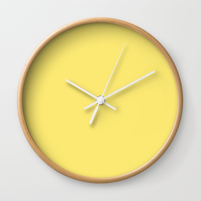 Bright Yellow Solid Color Dunn & Edwards 2023 Trending Color Dandelion DE5417 Life in Poetry Collection Wall Clock