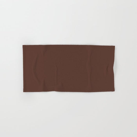 Brunette Dark Brown Red Solid Color Pairs To Sherwin Williams Terra Brun SW 6048 Hand & Bath Towel