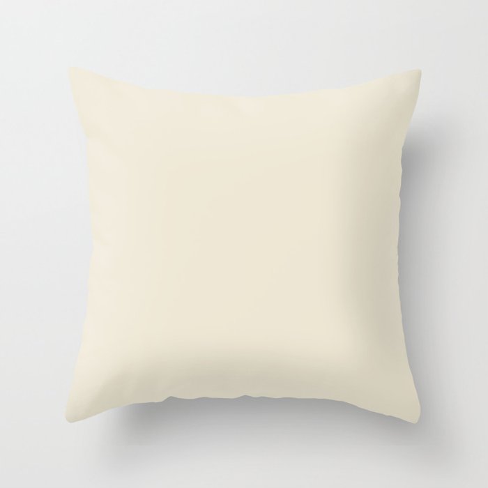 Buff Off White Solid Color Pairs PPG Instant Relief PPG1096-1 - All One Single Shade Hue Colour Throw Pillow