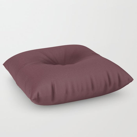 Burgundy Solid Color 2022 Autumn/Winter Trending Hue Pantone Tawny Port 19-1725 Floor Pillow