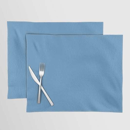 Calming Medium Blue Solid Color Pairs to Tranquil Blue 114-57-24 Color Trends Spring Summer 2023 Placemat