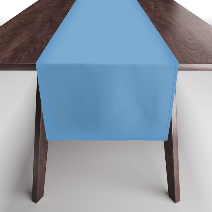 Calming Medium Blue Solid Color Pairs to Tranquil Blue 114-57-24 Color Trends Spring Summer 2023 Table Runner