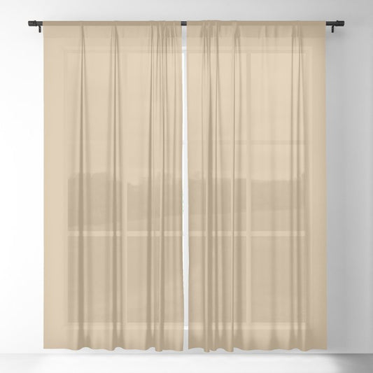 Caramel Solid Color Pairs 2023 Trending Color HGTV Restrained Gold HGSW6129 Sheer Curtain