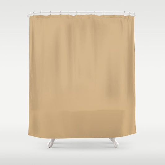 Caramel Solid Color Pairs 2023 Trending Color HGTV Restrained Gold HGSW6129 Shower Curtain