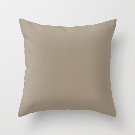 Clay Beige Gray Solid Color Pairs PPG Glidden 2023 Trending Color Oyster Shell PPG14-13 Throw Pillow