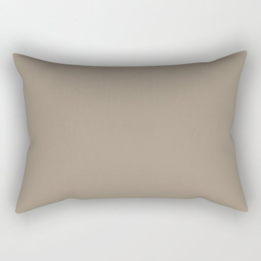 Clay Beige Gray Solid Color Pairs PPG Glidden 2023 Trending Color Oyster Shell PPG14-13 Rectangular Pillow