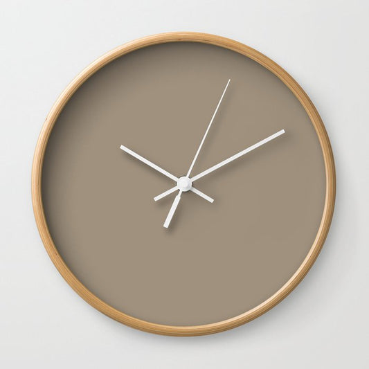 Clay Beige Gray Solid Color Pairs PPG Glidden 2023 Trending Color Oyster Shell PPG14-13 Wall Clock