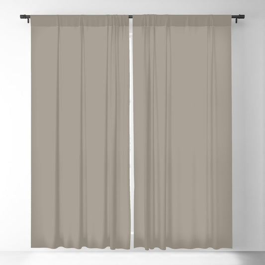 Cobblestone Greige Gray - Grey Solid Color Pairs Winter Cocoa PPG1000-4 Blackout Curtain