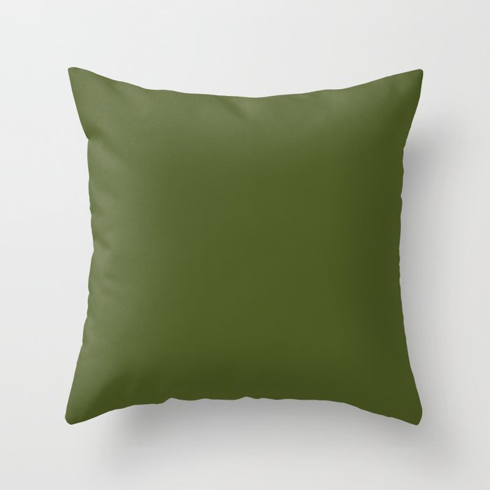 Colors of Autumn Maple Dark Green Solid Color Throw Pillow
