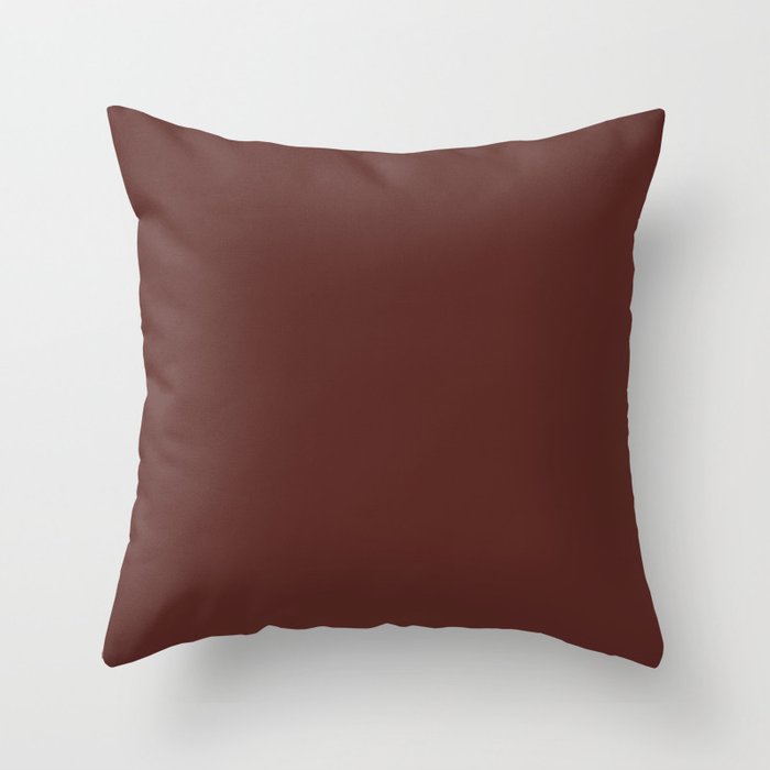 Colors of Autumn Maple Leaf Deep Dark Red Solid Color Throw Pillow