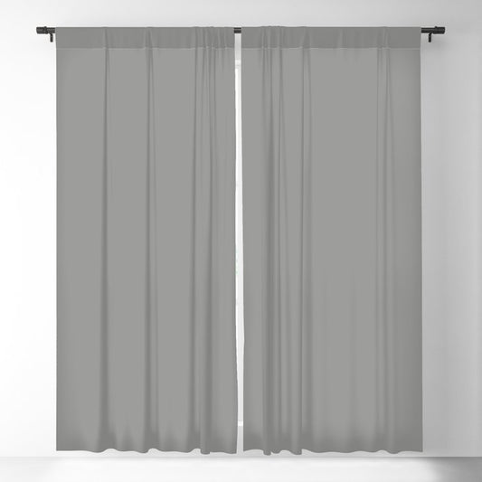 Cool Medium Gray Grey Solid Color Pairs PPG Cloudy Slate PPG0996-4 Blackout Curtain