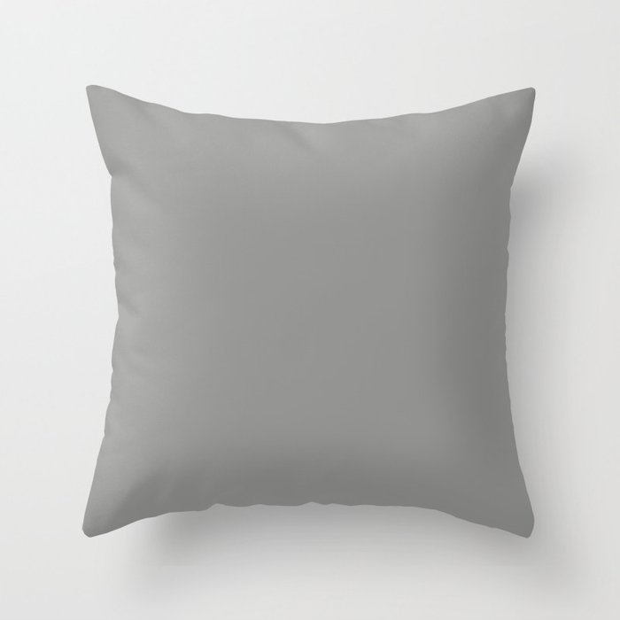 Cool Medium Gray Grey Solid Color Pairs PPG Cloudy Slate PPG0996-4 Throw Pillow