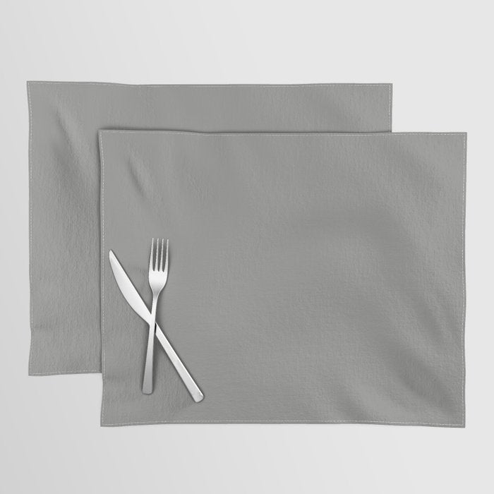 Cool Medium Gray Grey Solid Color Pairs PPG Cloudy Slate PPG0996-4 Placemat
