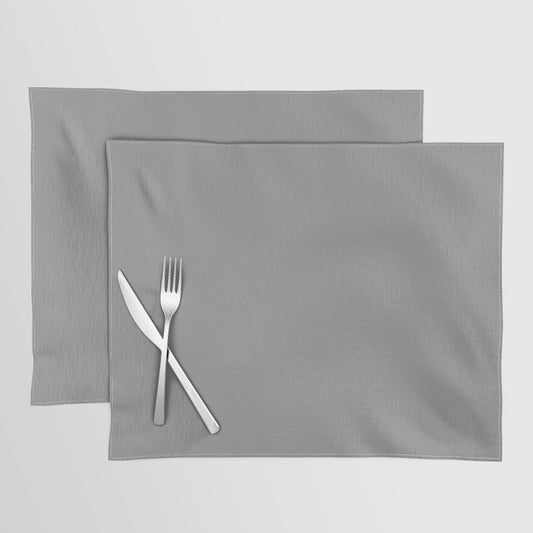 Cool Medium Gray Grey Solid Color Pairs PPG Cloudy Slate PPG0996-4 Placemat
