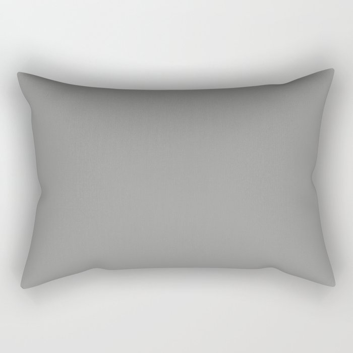 Cool Medium Gray Grey Solid Color Pairs PPG Cloudy Slate PPG0996-4 Rectangular Pillow