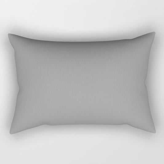 Cool Medium Gray Grey Solid Color Pairs PPG Cloudy Slate PPG0996-4 Rectangular Pillow